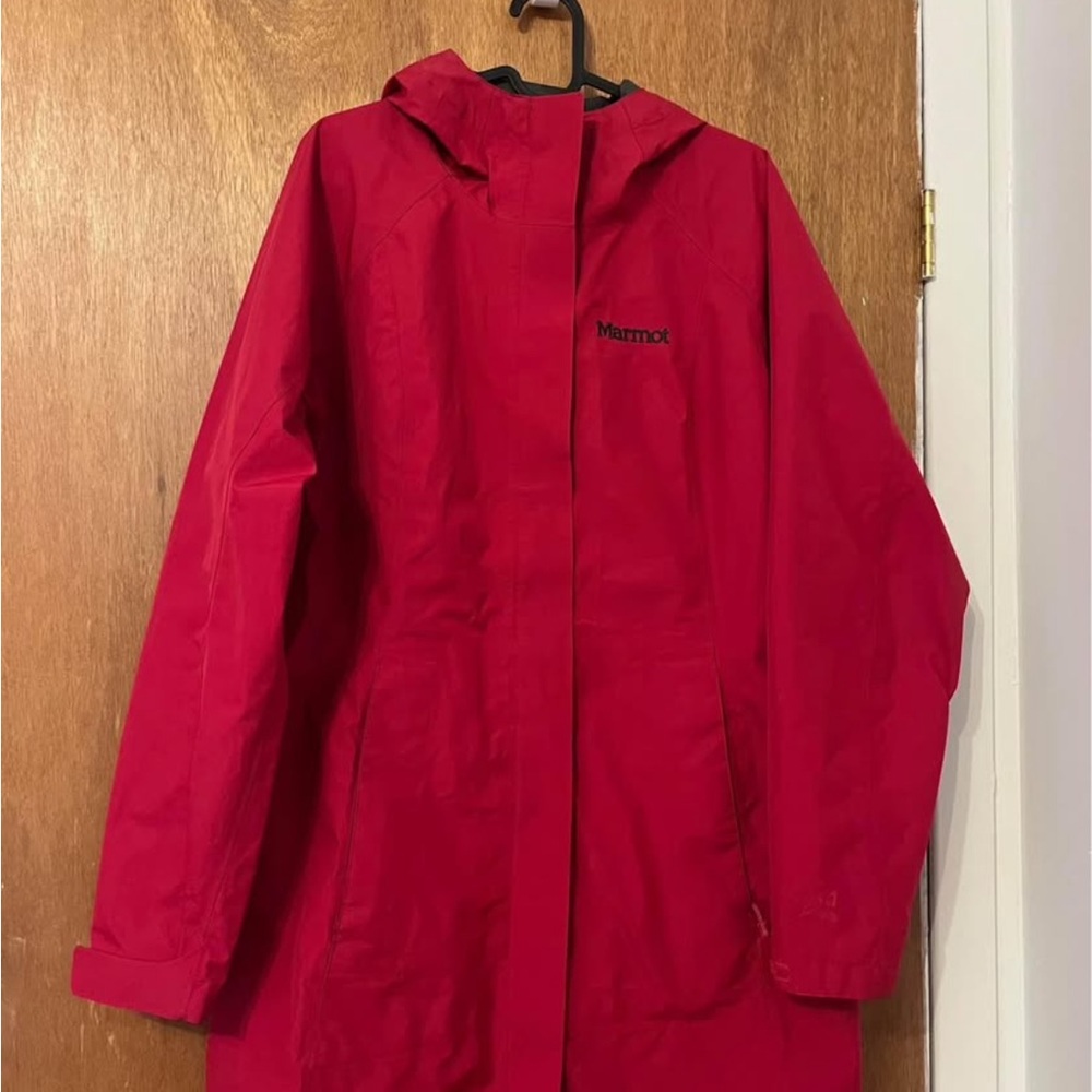 Marmot Red Ski Snow Jacket Waterproof Hooded